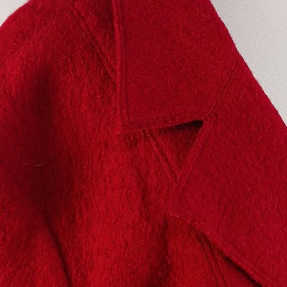 Joeffer Caoc Red Boiled Wool Open Front Jacket. - Picture 4 of 7